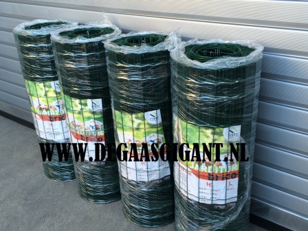 Aanbieding: Tuingaas groen geplastificeerd 80 cm hoog te koop bij De Gaasgigant. Maaswijdte 5 x 10 cm. Draaddikte 1